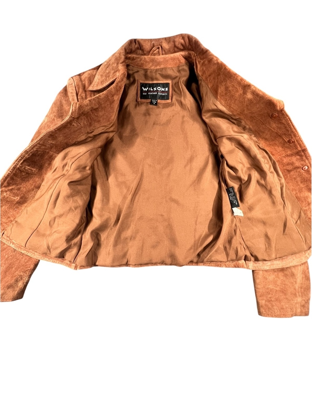 Wilsons Brown Suede Leather Jacket M Western Y2K Fitted Blazer - Picture 6 of 6